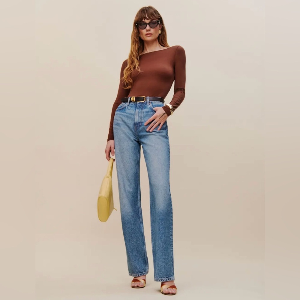 reformation cary slouchy wide leg jeans - Colorado wash
